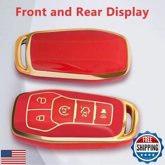 Ford Key Fob Cover with Keychain Red New - Picture 4 of 5